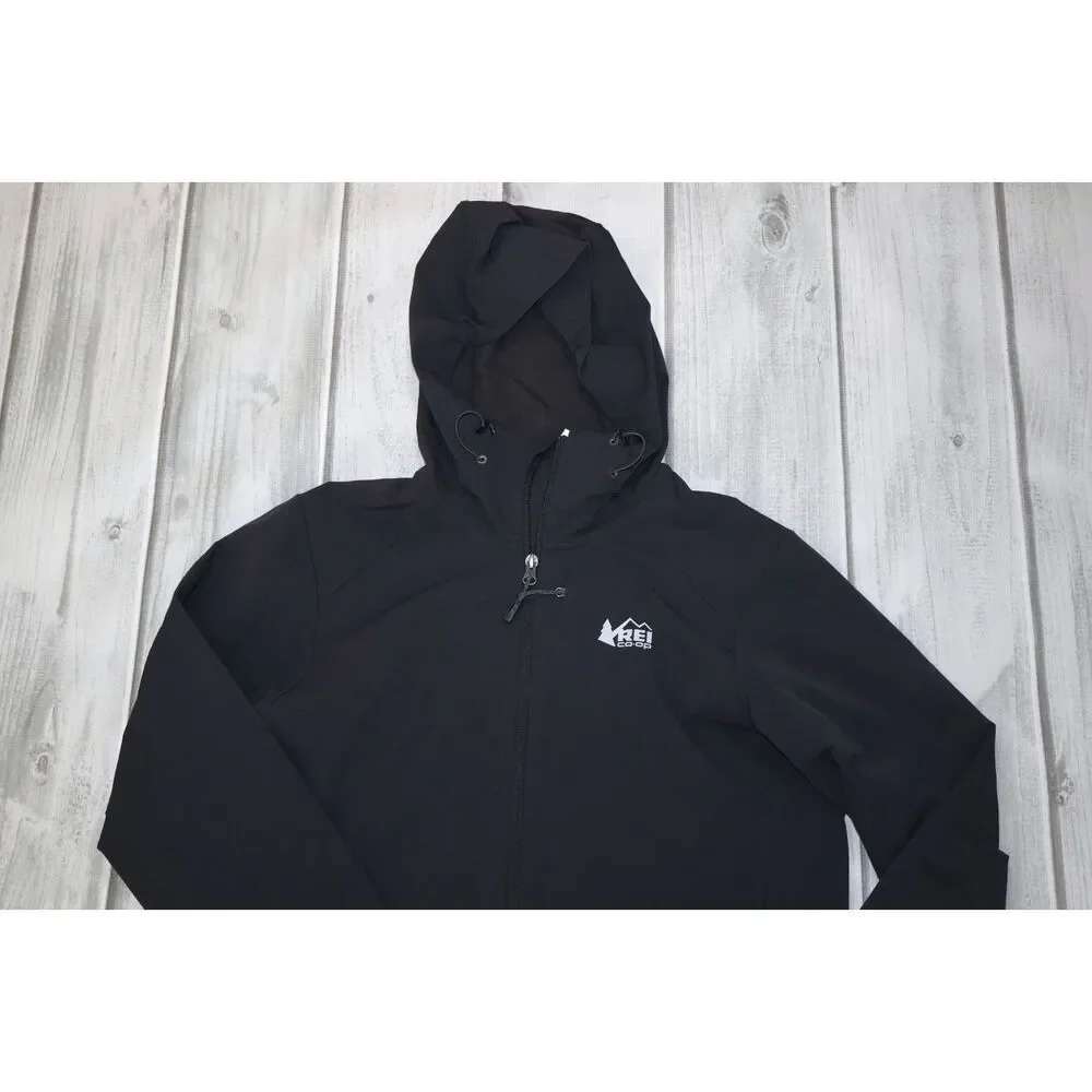 NEW REI Co-op Activator Soft-Shell Hiking Hoodie - Men's M Black Water Repellant